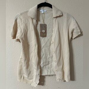 RIHOAS Beige Textured Button Up Knit Cardigan